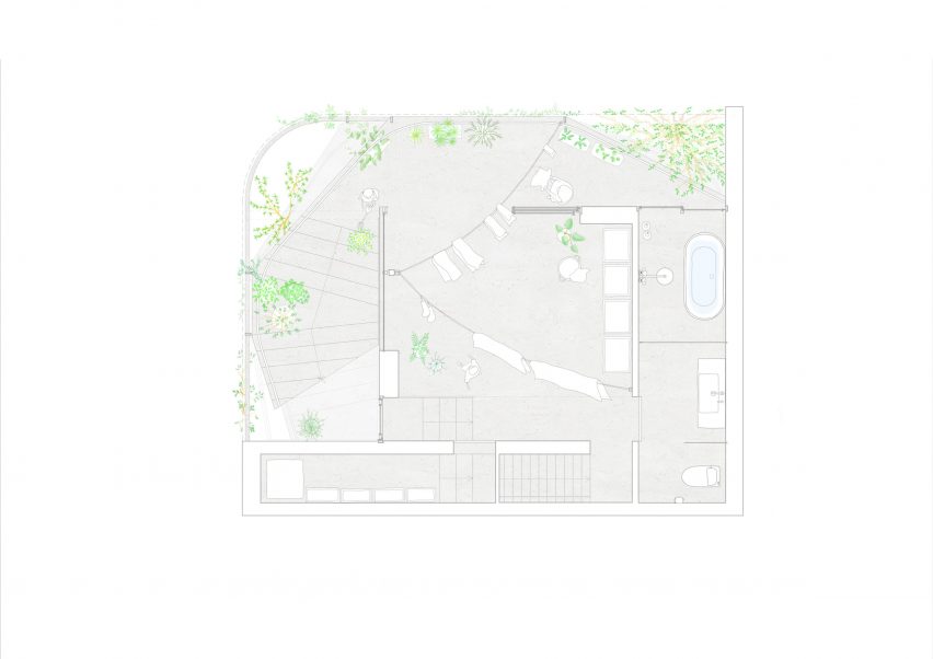 Second floor plan of Weather House by Not Architects Studio