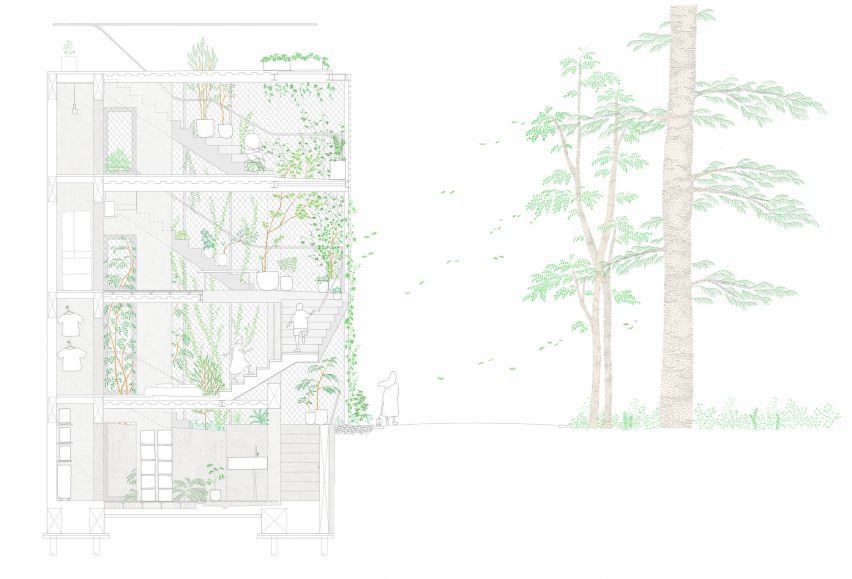Section of Weather House by Not Architects Studio