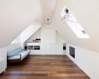 A guest bedroom in a London attic