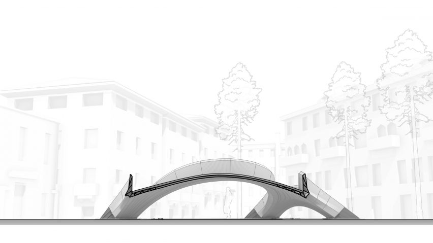 Section drawing of the bridge