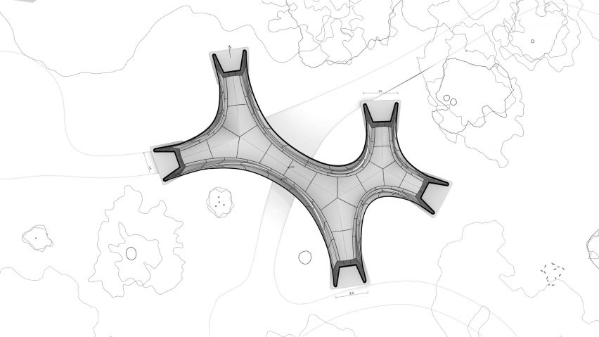 Plan drawing of the bridge