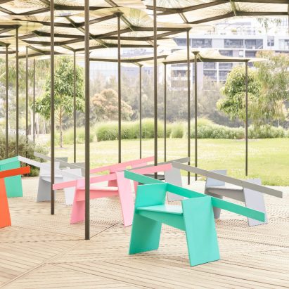 MPavilion 2020 Stool Dolly by BoardGrove Architects
