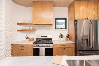 Kitchen with wood cabinetry