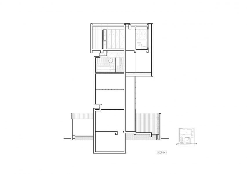 Section one, 55 Sathorn house by Kuanchanok Pakavaleetorn Architects
