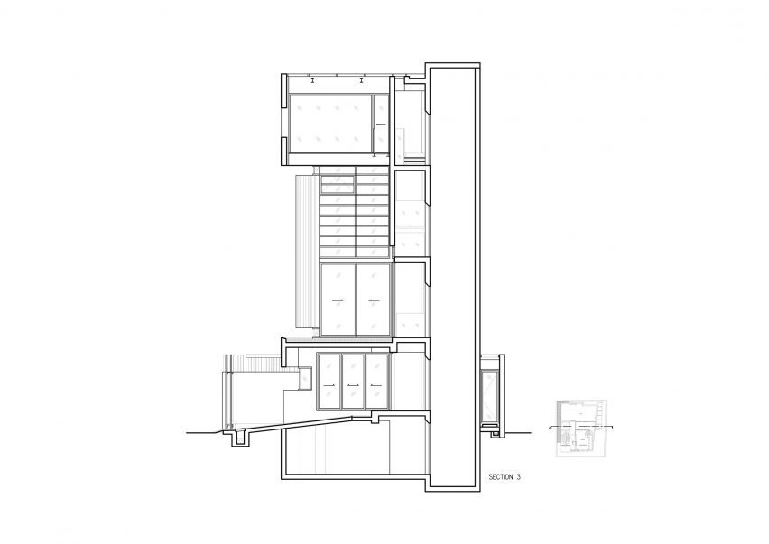 Section three, 55 Sathorn house by Kuanchanok Pakavaleetorn Architects