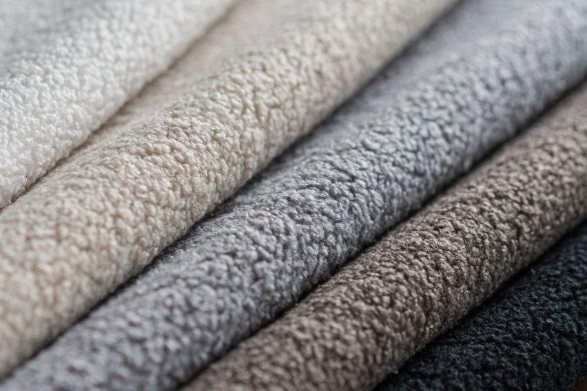 Close-up of Dolly Recycled fabrics in different colours
