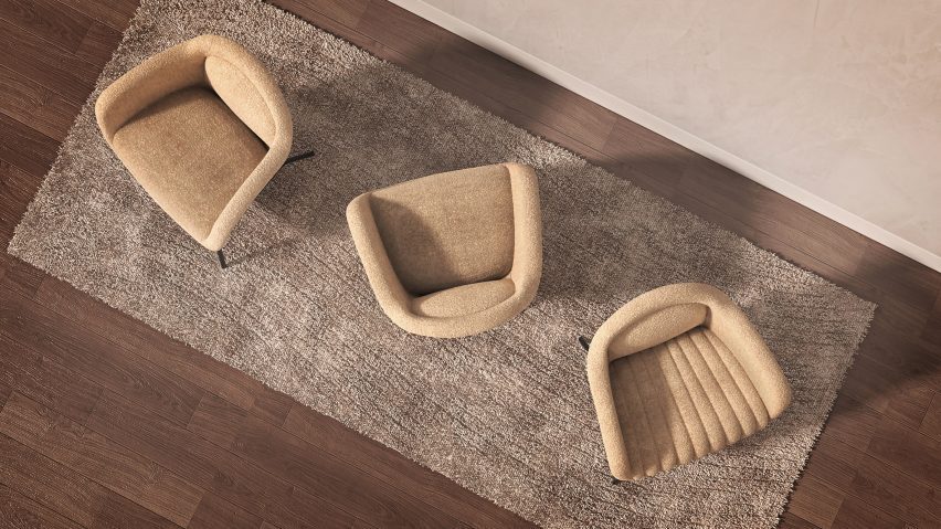 The Dolly Recycled fabric used on chairs