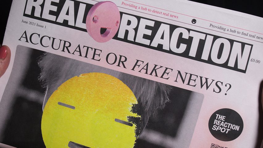 A newspaper headline about real or fake news