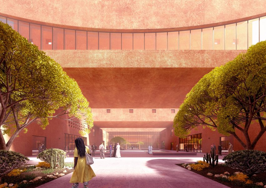 A courtyard of The Africa Institute campus
