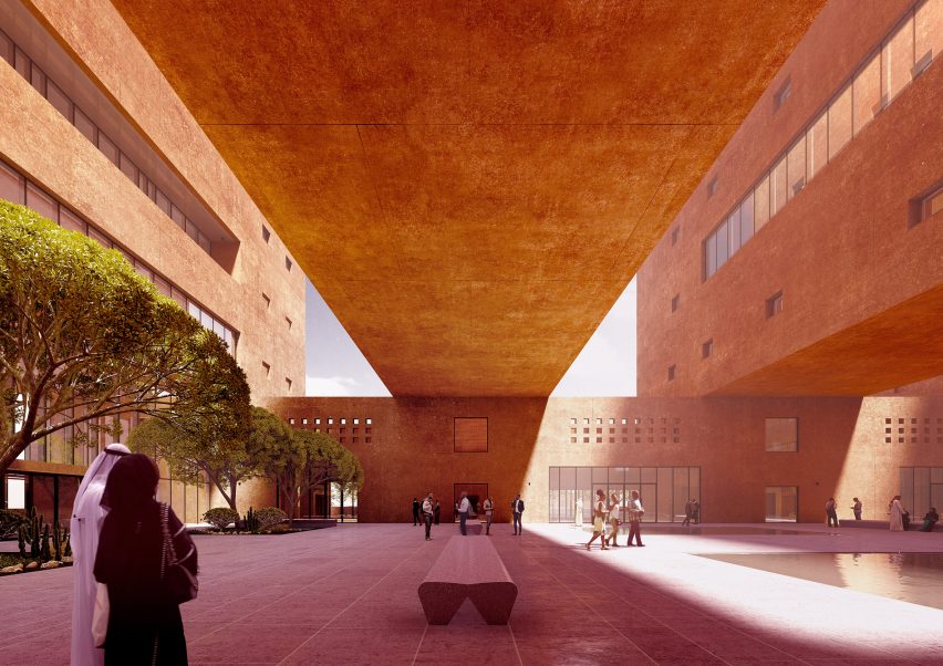 A courtyard of The Africa Institute campus