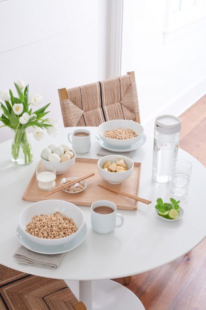 Wooden trays feature in the collection
