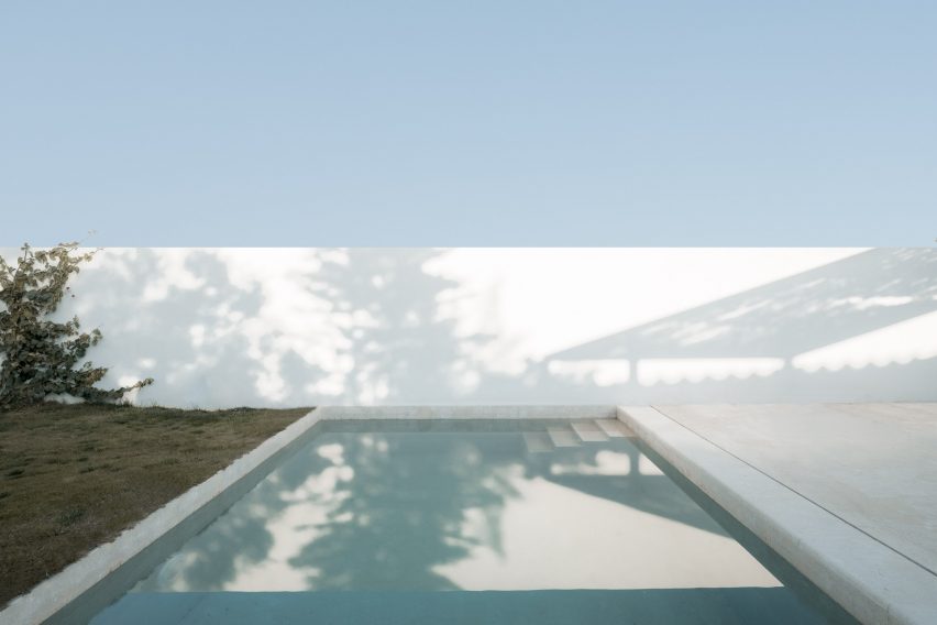 the pool is rectangular in shape