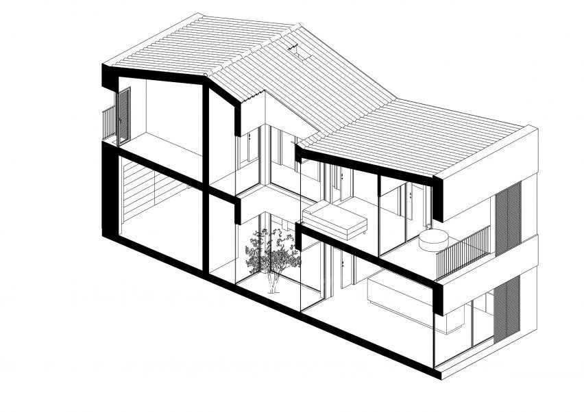 axonometric drawing of alaro house