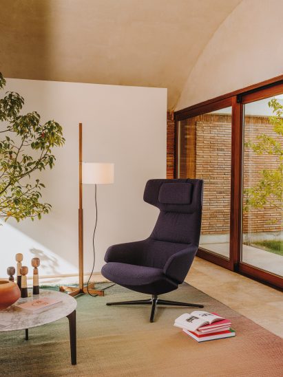A purple office chair
