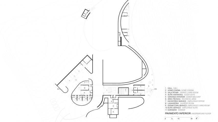 Asa House Bernardes Arquitectura Rio Lower Level Floor Plan