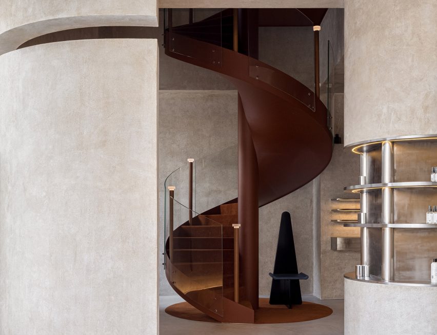 Rust-coloured staircase