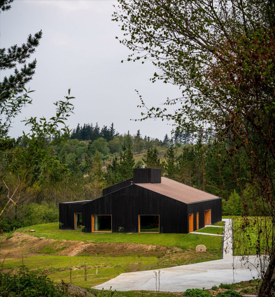 Caserío Azkarraga is built in the countryside in Amorebieta-Etxano, Spain