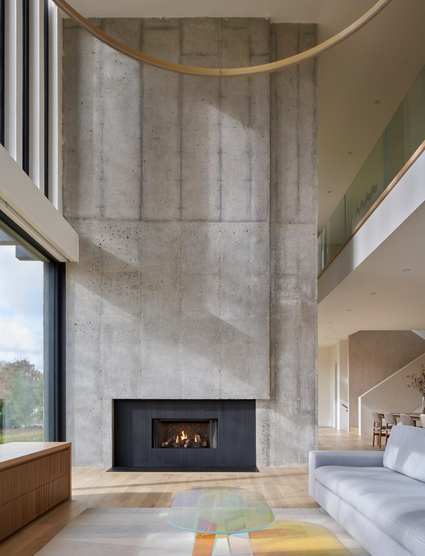 Living room with fireplace
