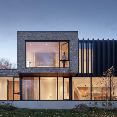 View from block-shaped country house
