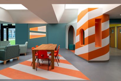 Lighthouse and skylight in communal lounge facilities at CAMHS Edinburgh mental health unit