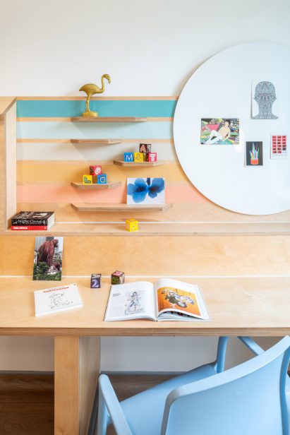 Bedroom desk and shelving at CAMHS Edinburgh