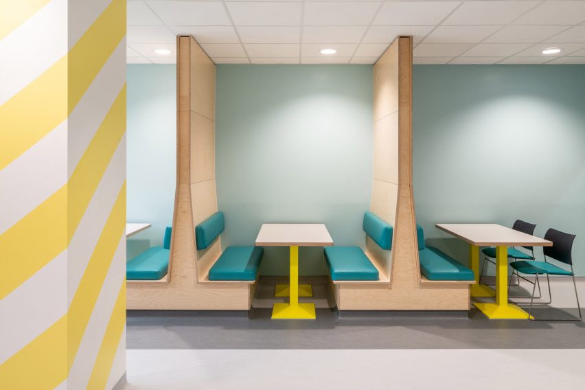 Banquettes in outpatient facilities at CAMHS Edinburgh