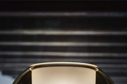 A light with a glass sphere