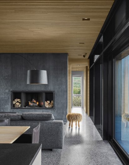 concrete and terrazzo living room by Gláma Kím