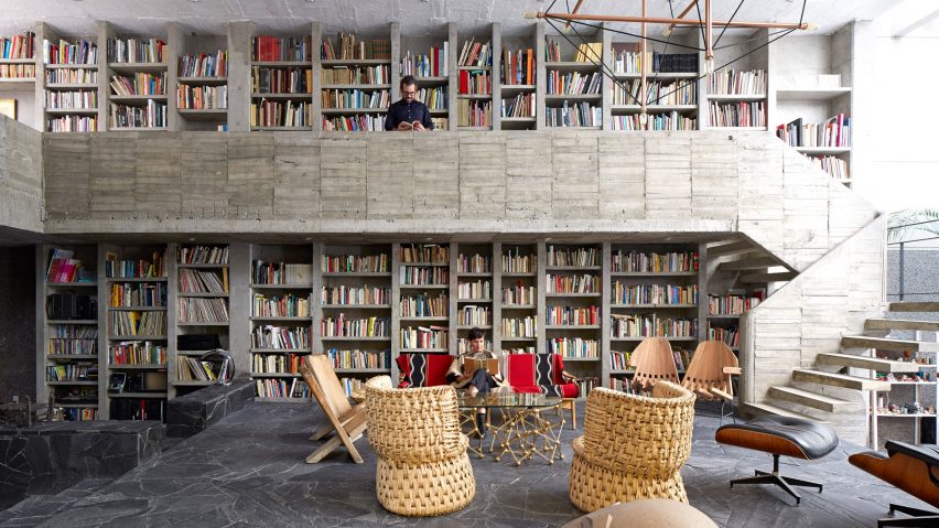 Concrete built in shelving