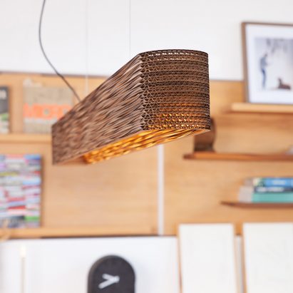 Dash Linear lighting by Graypants in close-up showing the layers of cardboard