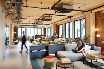 Work and lounge spaces in The Department Store Studios by Squire and Partners