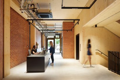 Entrance lobby for The Department Store Studios by Squire and Partners