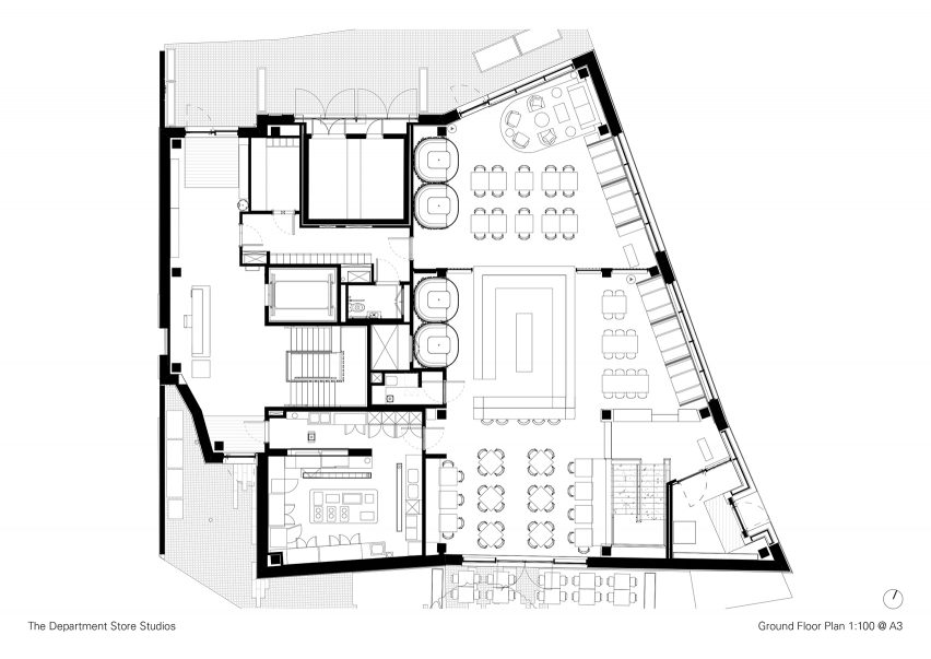 Ground floor plan, The Department Store Studios by Squire and Partners