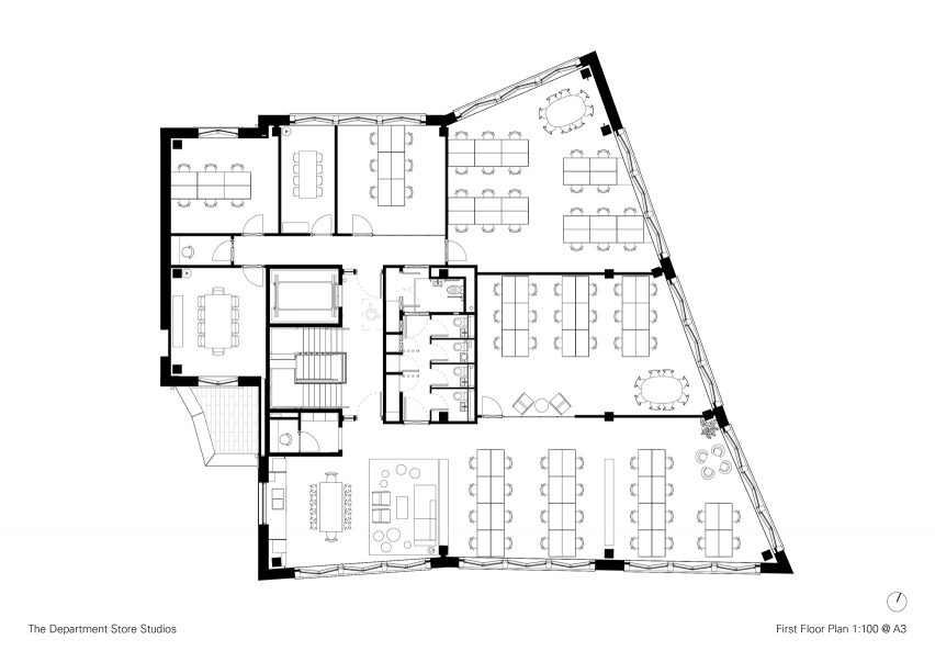 First floor plan, The Department Store Studios by Squire and Partners