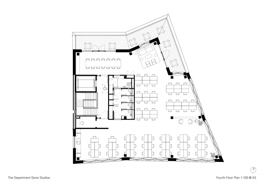 Fourth floor plan, The Department Store Studios by Squire and Partners
