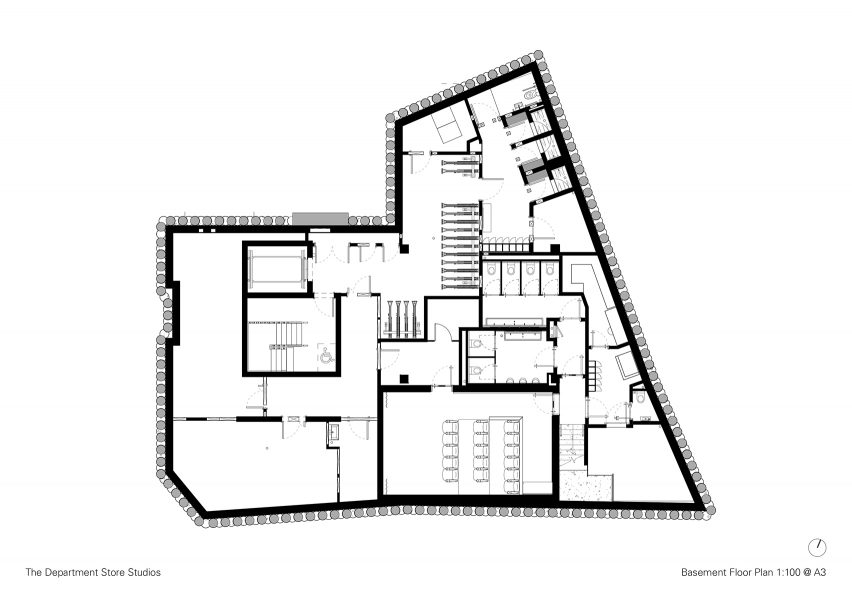Basement floor plan, The Department Store Studios by Squire and Partners