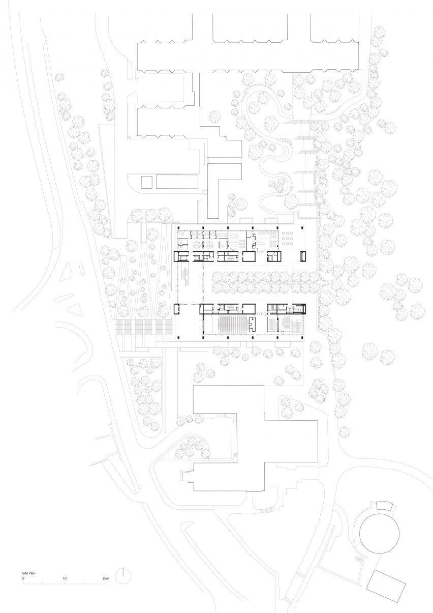 Site plan of the Edmond and Lily Safra Center for Brain Sciences