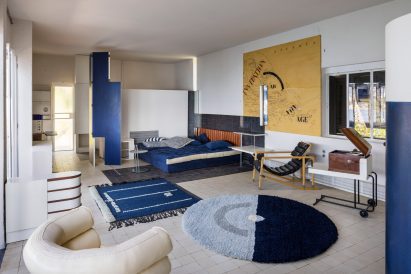 Interior of modernist house in France