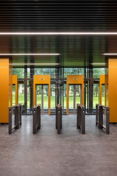 Reception lobby of Ferrum 1 by Tchoban Voss Architekten