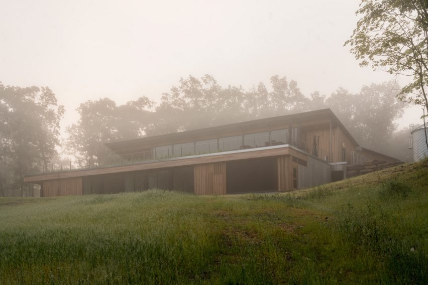 Garrison Architects completes modernist Catskills retreat with 24 elevated cabins