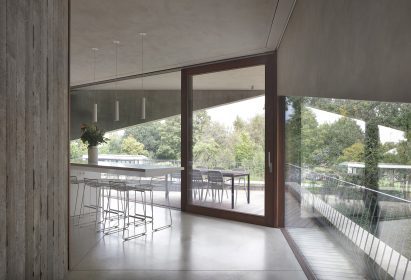 Kitchen space alongside balcony