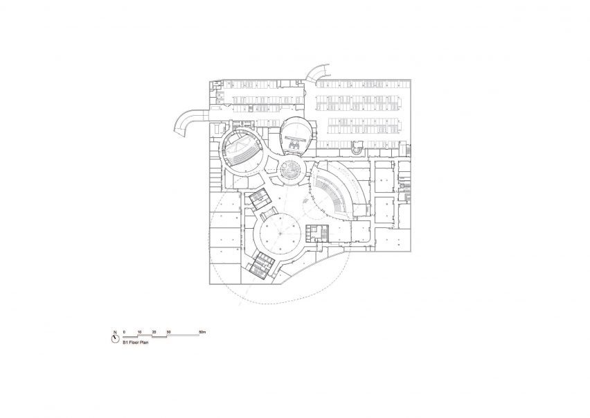 Basement floor plan of Hainan Science and Technology Museum