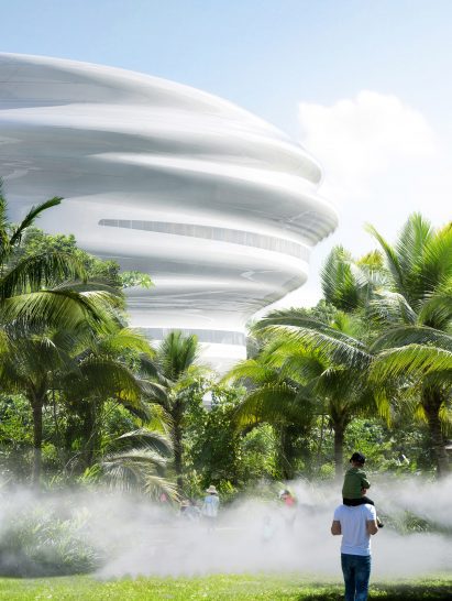 A white cloud-like museum
