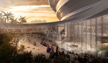 A visual of a sunken plaza