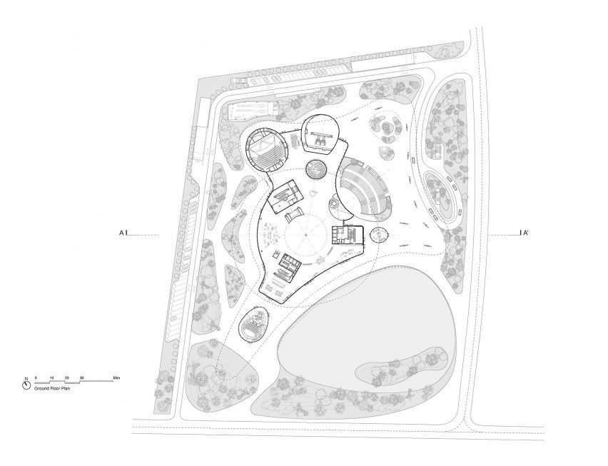Ground floor plan of Hainan Science and Technology Museum