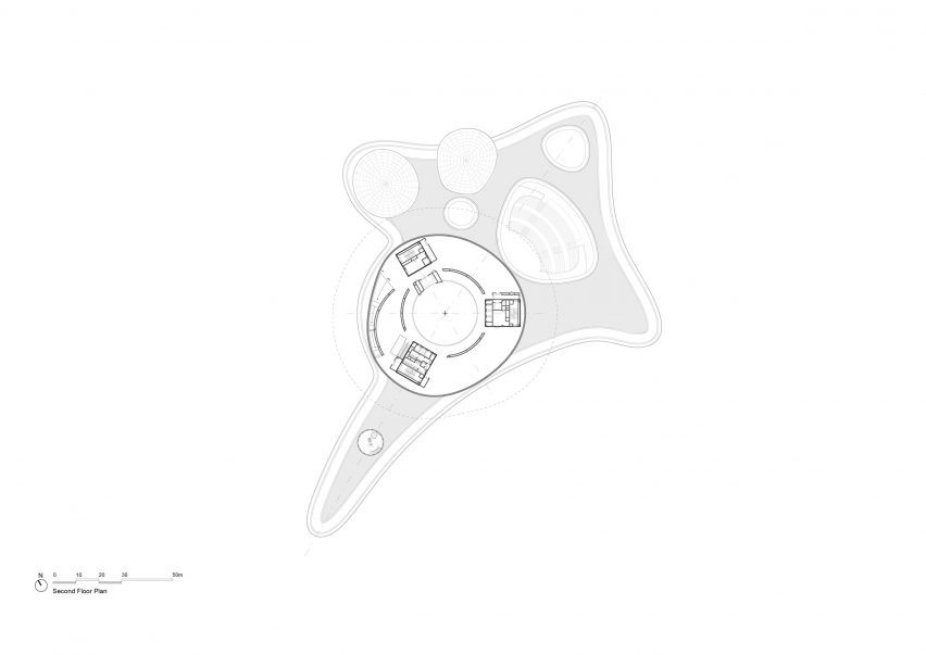 Second floor plan of Hainan Science and Technology Museum