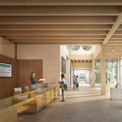 Homerton College entrance foyer