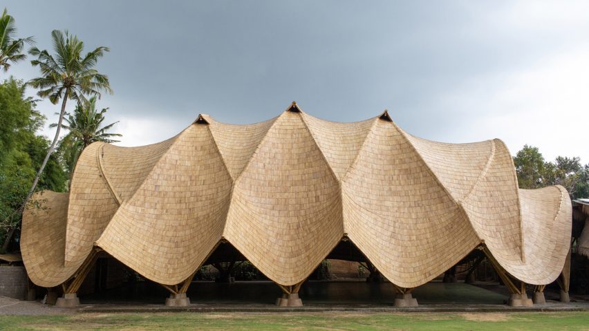 The Arc with bamboo roof by Ibuku