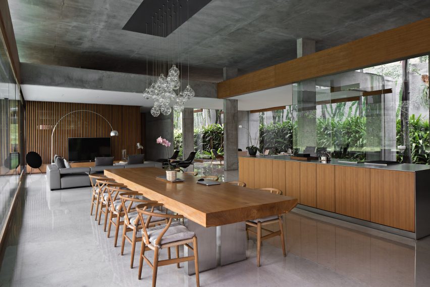 Kitchen in concrete house