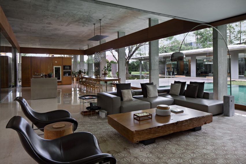 Interior of concrete house